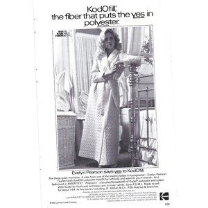 Evelyn Pearson KodOfill Kodak Polyester Fashion 1980s Vintage Print Ad 9 inch